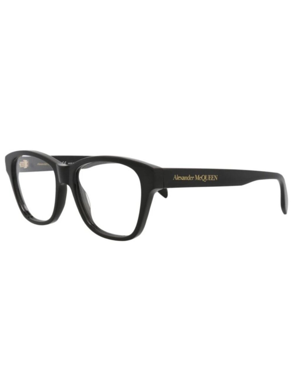 New Alexander McQueen Women's Eyeglasses Square Rectangle Acetate Frame Black